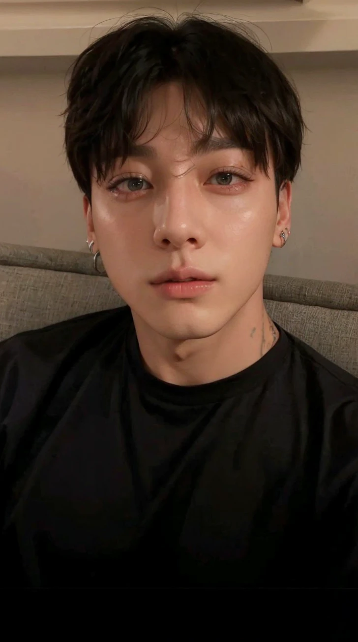 Jungkook man member of bts with amber eyes, and neck tattoos olhar masculino marcante