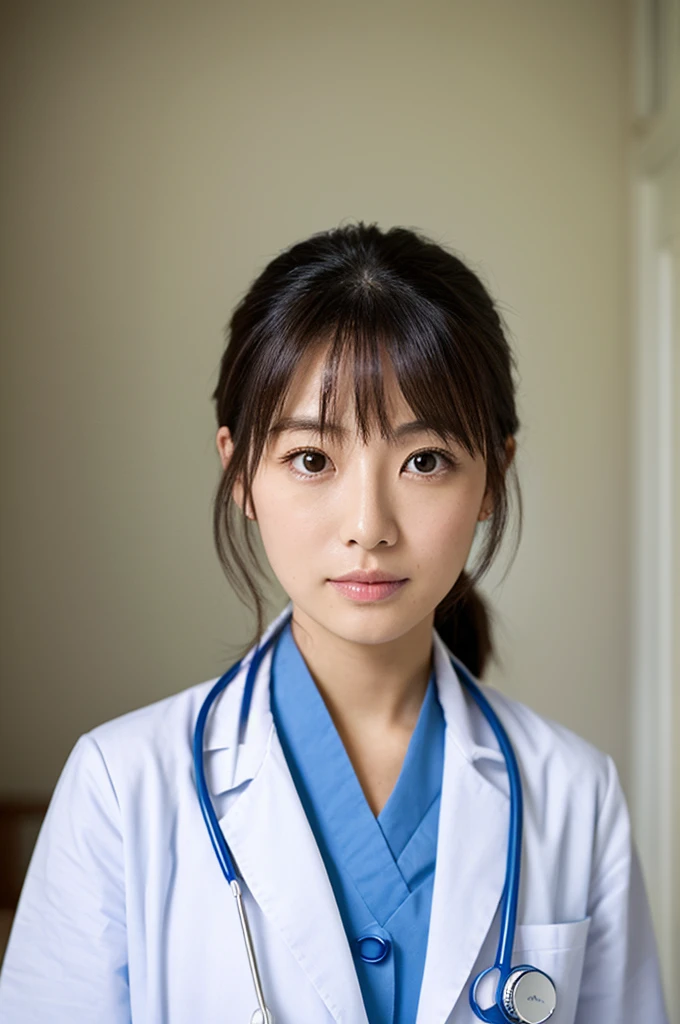 ((Highest quality)), ((masterpiece)), (detailed),Perfect Face,Japanese,Female doctor,White