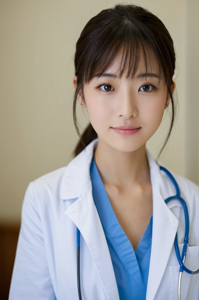 ((Highest quality)), ((masterpiece)), (detailed),Perfect Face,Japanese,Female doctor,White