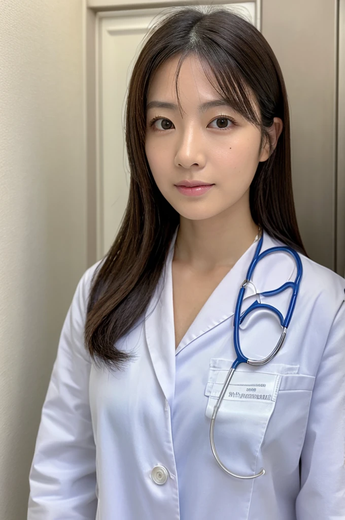 ((Highest quality)), ((masterpiece)), (detailed),Perfect Face,Japanese,Female doctor,White