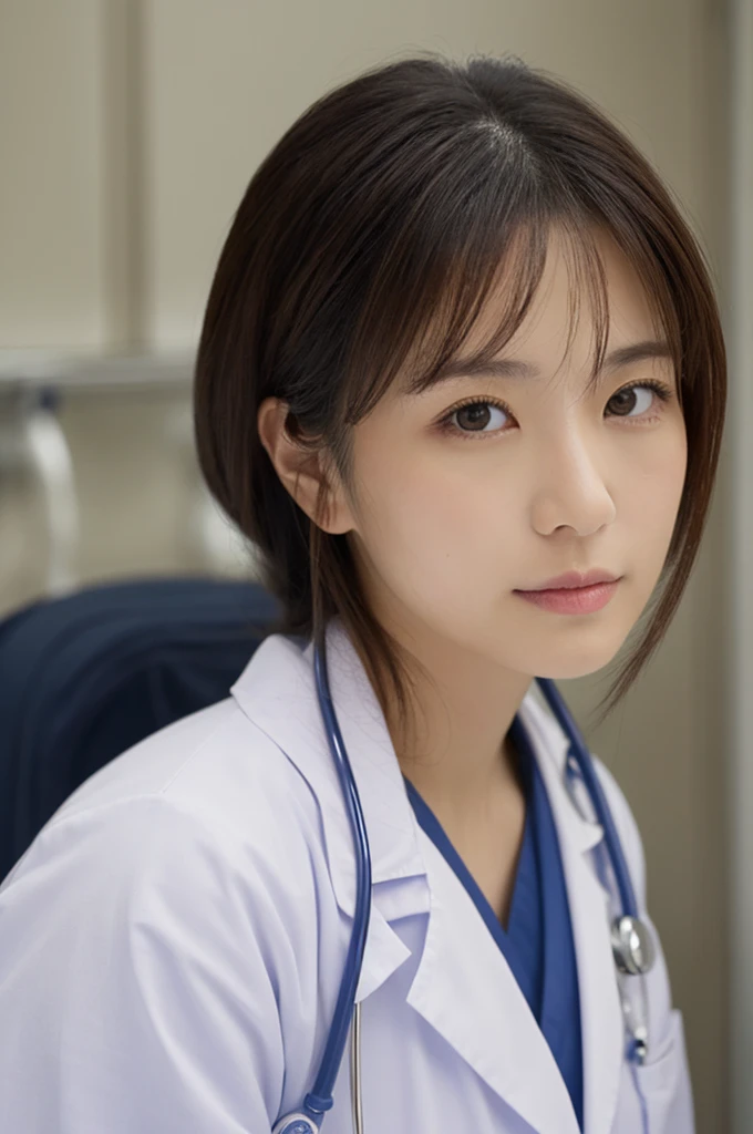 ((Highest quality)), ((masterpiece)), (detailed),Perfect Face,Japanese,Female doctor,White