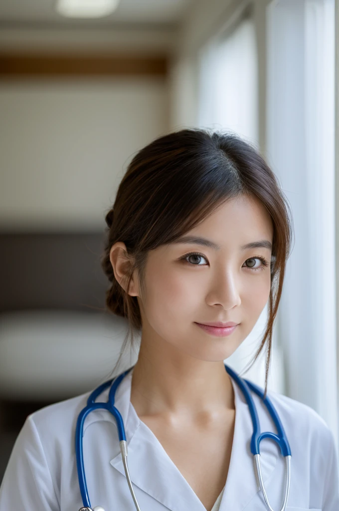 ((Highest quality)), ((masterpiece)), (detailed),Perfect Face,Japanese,Female doctor,White