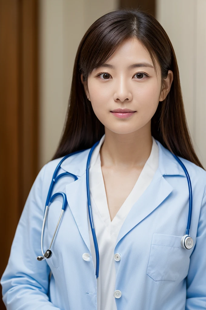 ((Highest quality)), ((masterpiece)), (detailed),Perfect Face,Japanese,Female doctor,White