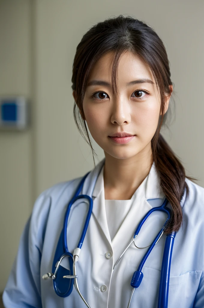 ((Highest quality)), ((masterpiece)), (detailed),Perfect Face,Japanese,Female doctor,White