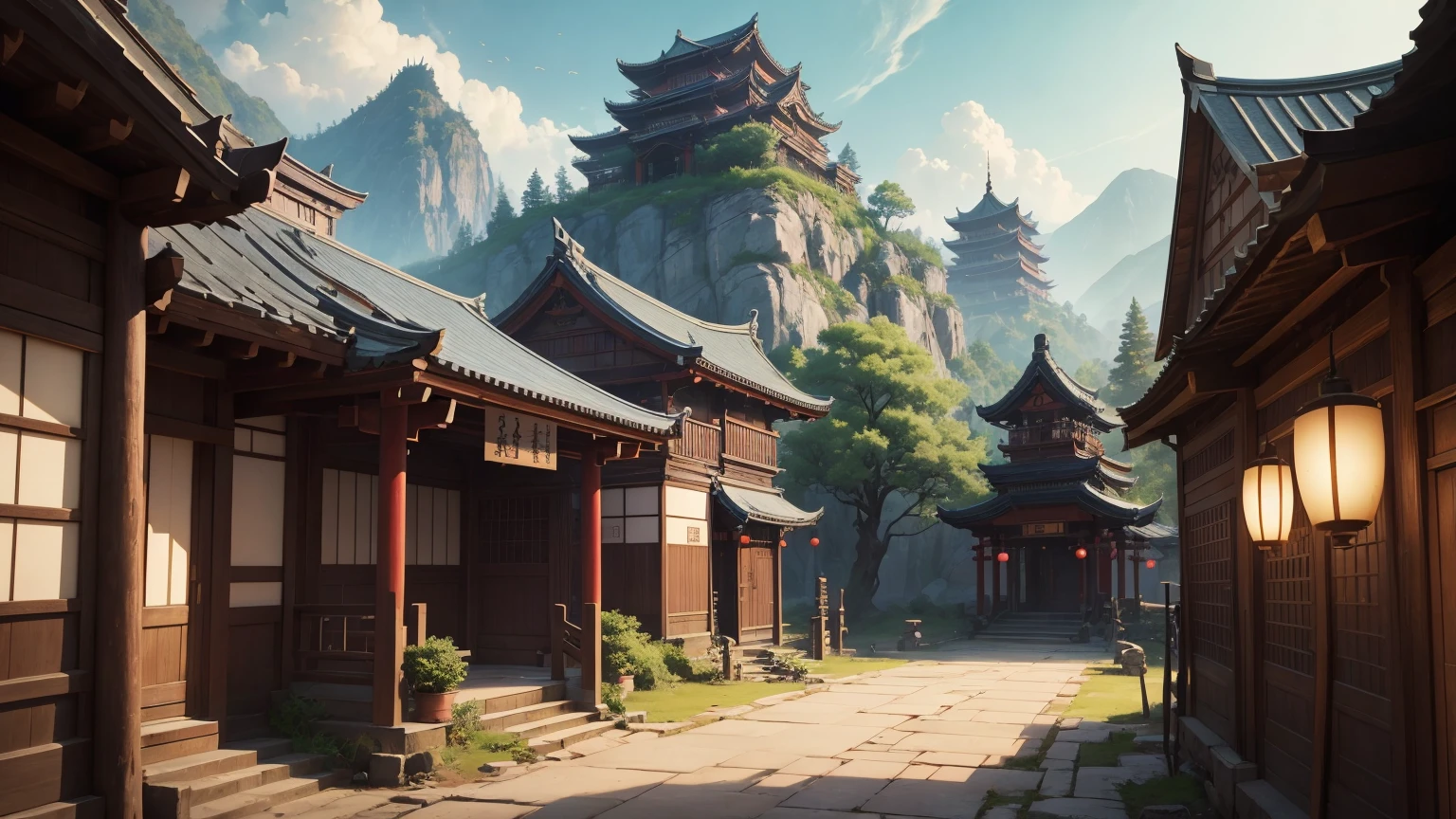 ((masterpiece)), (8k, high_resolution), (best quality), ultra-detailed, (blue lighting), chinese architecture, old chinese town, cinematic lighting, onmyoji detailed art, concept art magical highlight, background artwork, league of legends concept art, magical background, background art, entrance to ethereal realm, dota 2 concept art, riot games concept art, luminescent concept art, mysterious temple setting, magical concept art, odin's stone arena background, traditional japanese concept art, anime scenery concept art, onmyoji detailed art, japanese town, concept art stunning atmosphere, beautiful concept art, 2. 5 d cgi anime fantasy artwork, japanese city, a bustling magical town, dreamy chinese town, colorful kitsune city, beautiful detailed concept art
