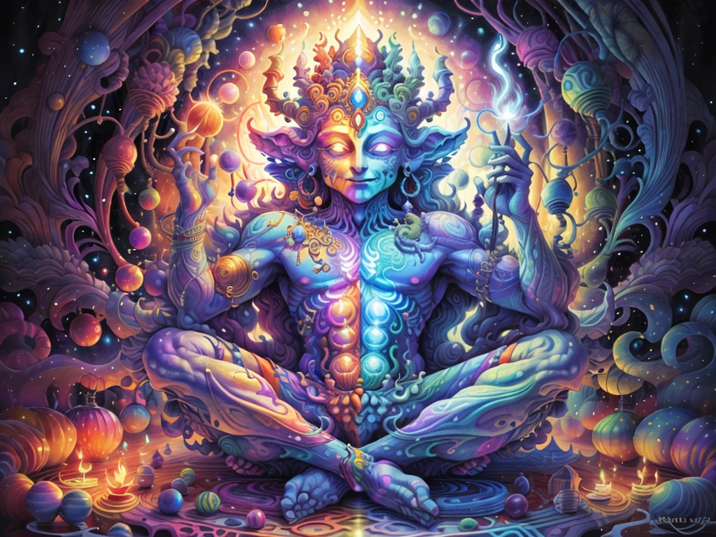 Hindu deity's psychedelic transforming
