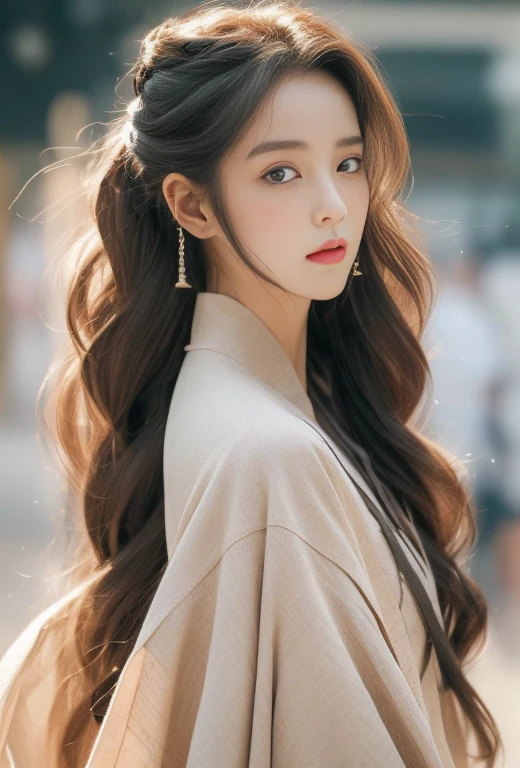 ((of the highest quality, 8K, masutepiece: 1.3)), Focus: 1.2, Perfect body: 1.4, buttocks: 1.2, (Layered Hair Style, out: 1.2)), (ta Costume Outfit 1.1), (street: 1.3), Superskirt: 1.1, Highly detailed face and skin texture, Narrow eyes, Double eyelids, Whitening skin, , (Shut up: 1.3), 1 person、Hair shrinkage、Mount Yoshijin-hsien、Korean hair, super crazy hairstyles, beautiful long hairs, crazy long hairs, super long hairs, long hair, crazy long hairs, super long hairs , Long wavy hairstyle