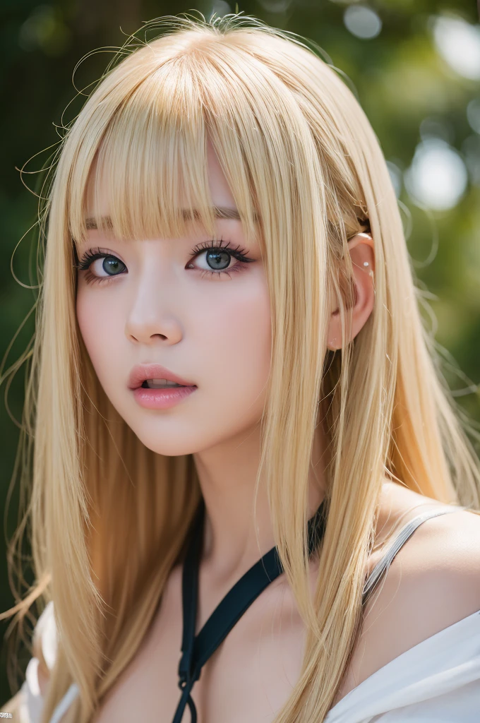 nsfw、Nikon RAW Photos、8 K、Fujifilm XT3、masterpiece、Highest quality、Real、Photorealistic、Super detailed、Blonde、Bangs、orgasm
