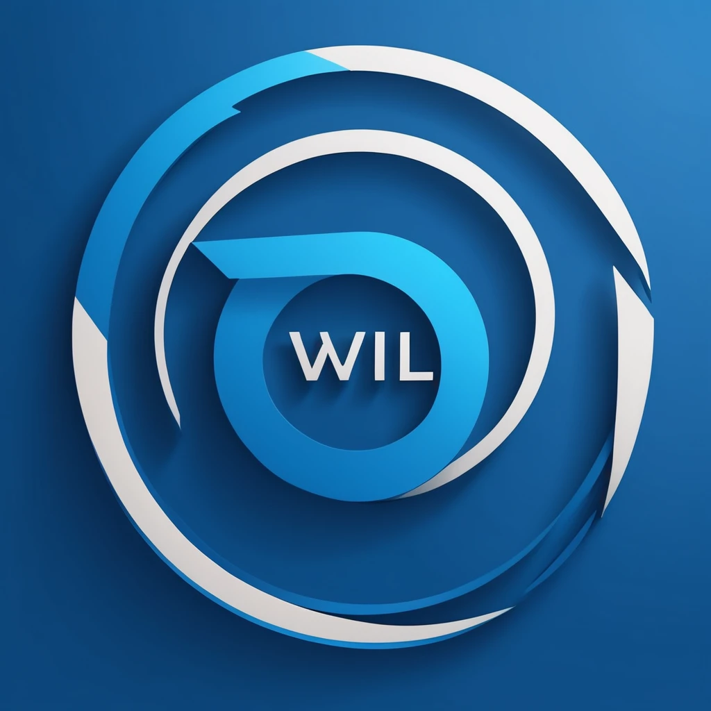 OpenWill, logo with letters, open the future, stylish, simple, blue