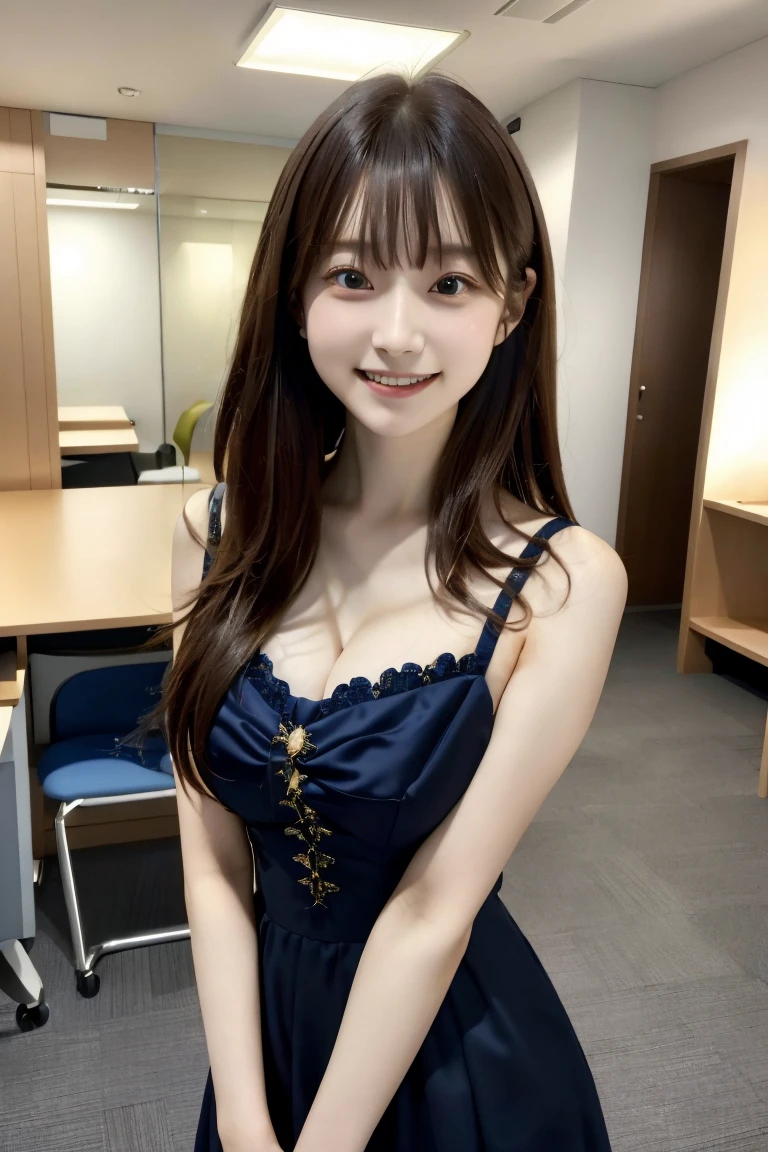(8K, RAW Photos, Ultra-high resolution, Highest quality, masterpiece:1.2), (Realistic illustrations), (非常に詳細な CG Unity 8K 壁紙), Absurd,
1 Girl,21, Beautiful Face,Medium Chest,Black medium hair,smile,Tilt your head,Grin,Upper Body,China dress,office,Upper Body、Nogizaka idol、、Korean Idol