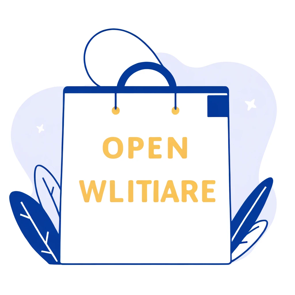 OpenWill, logo with letters, open the future, stylish, simple, blue