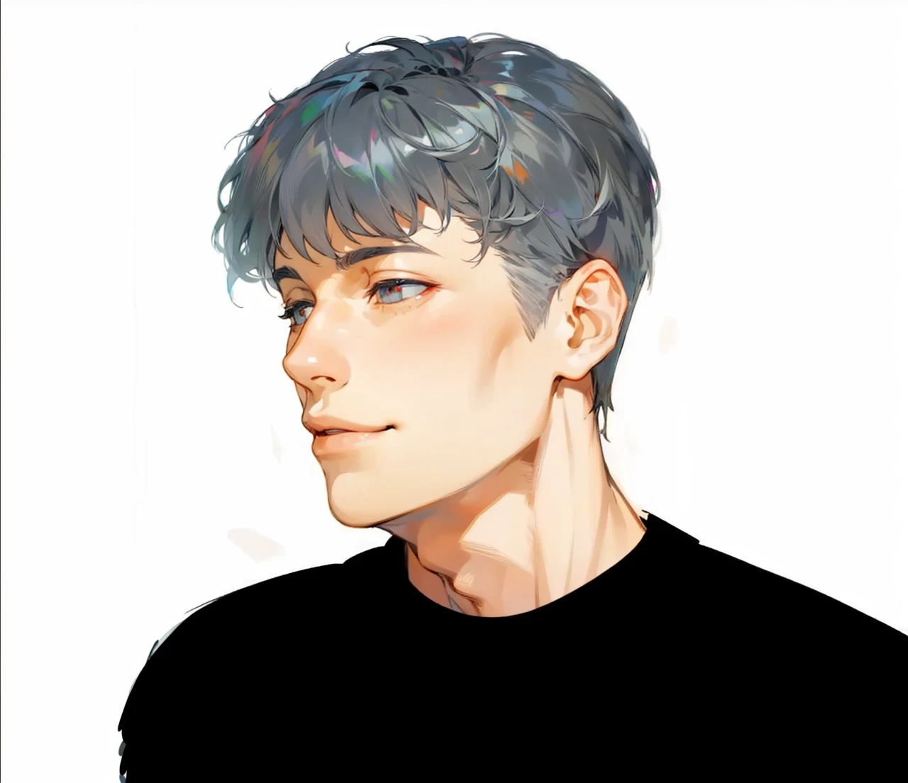 Boy smiling (Gray hair)