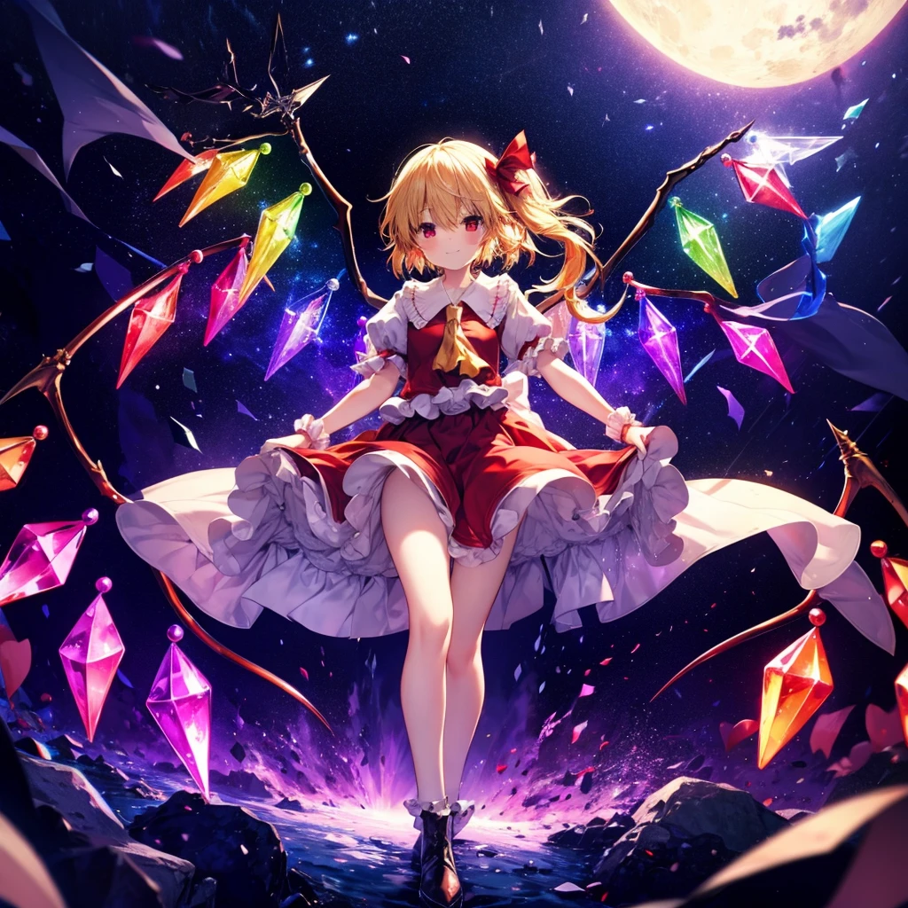 (((Fantasy　Flandre Scarlet)))　((Flaming Spear　Moonlit Night　star　smile　drop down　Catch the wind　End of the Galaxy　Broken glass))　(Shining Background　Shining Edge)