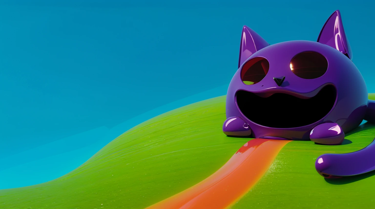 purple plastic glossy texture, smooth 3d model, multiple light sources, rim light, sharp post effects render, (glossy plastic texture with multiple big light p), perfect cgi, smooth silhouette, high intensity refraction, (super glossy plastic material), most beautiful vfx, blue background, plastic refractions, realistic, 4k, high resolution, rim light, photo shoot, commercial photo, profile shot, 4k, rim light, high resolution, 4k, glossy texture, smooth 3d model, multiple light sources, (plastic texture with multiple big light probe refractions), perfect cgi, cgi art created only with gradients, smooth silhouette, high intensity refraction, (super glossy material), most beautiful vfx, blue background, refractions, multiple light sources, rim light, render, perfect cgi, digital art, detailed digital art, reflective, best Purple creature with black eyes and a smile and a pool in its mouth deep children's water pool filled. Create цветной рендеринг zbrush. perfect cgi, cgi art created only with gradients, smooth silhouette, Create ultra sharp skin, high intensity refraction, (plastic material), most beautiful vfx, blue background, plastic refractions, glossy texture, smooth 3d model, multiple light sources, rim light, sharp post effects render, (glossy plastic texture with multiple big light probe refractions), perfect cgi, cgi art created only with gradients, smooth silhouette, high intensity refraction, (plastic material), most beautiful vfx, blue background, plastic refractions