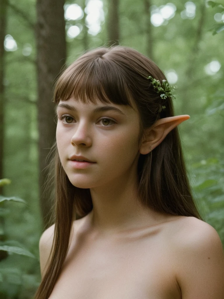 ((masterpiece)), ((best quality)), (ultra-detailed), maisie williams as an elf, nude