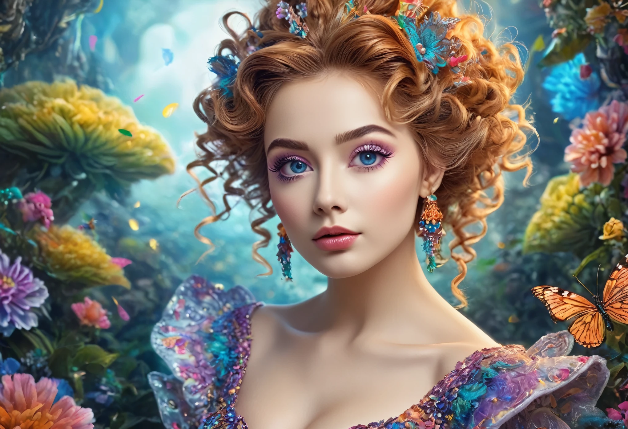 (masterpiece, best quality),(complex lighting),1girl, Valerie frizzle, detailed dress, beautiful detailed eyes, beautiful detailed lips, extremely detailed face, long eyelashes, intricate hairstyle, colorful, vibrant, fantasy, whimsical, magical, surreal, soft lighting, dynamic composition, detailed background, 8k, photorealistic