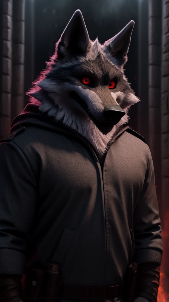 AD O. Death wolf. Red eyes Random uniform