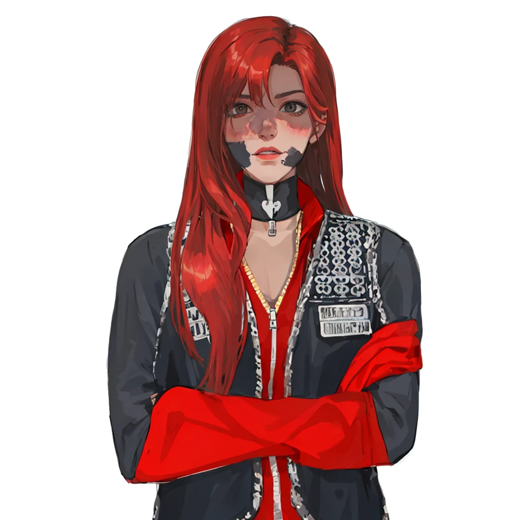 (masterpiece:1.2, best quality), (1girl, solo, upper body:1.2),flat face,Hair: buzz cut, Clothing: oversized, distressed denim jacket with patches and pins, paired with black skinny jeans and combat boots, Hanging out in an underground music venue or street art exhibit