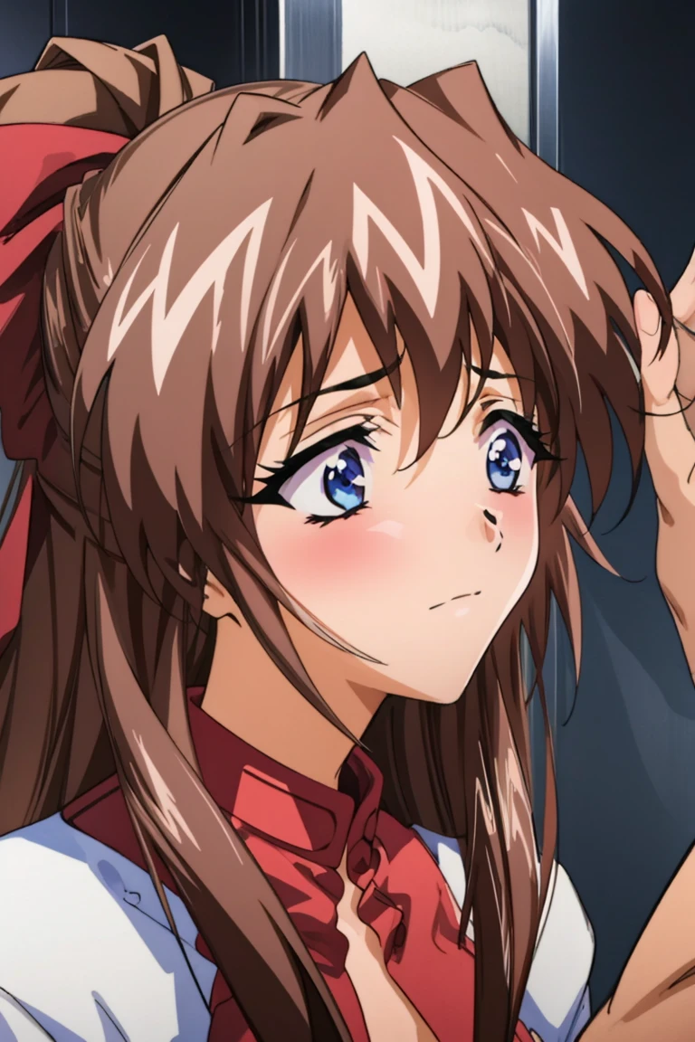 18 year old girl and boy、Handjob、Embarrassed face、Half naked、Cum on face
