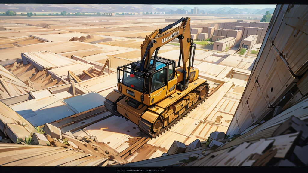 An excavator with top quality on the construction site, Rich details, Perfect image quality,