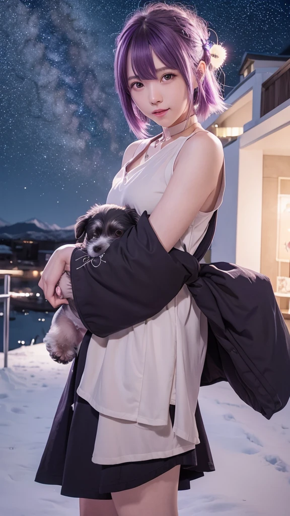ＡＩBeauty、Prompto hugs a dog、constellation、Night Sky、starry sky zoo、Real Beauty、Show off your whole body、Purple Hair