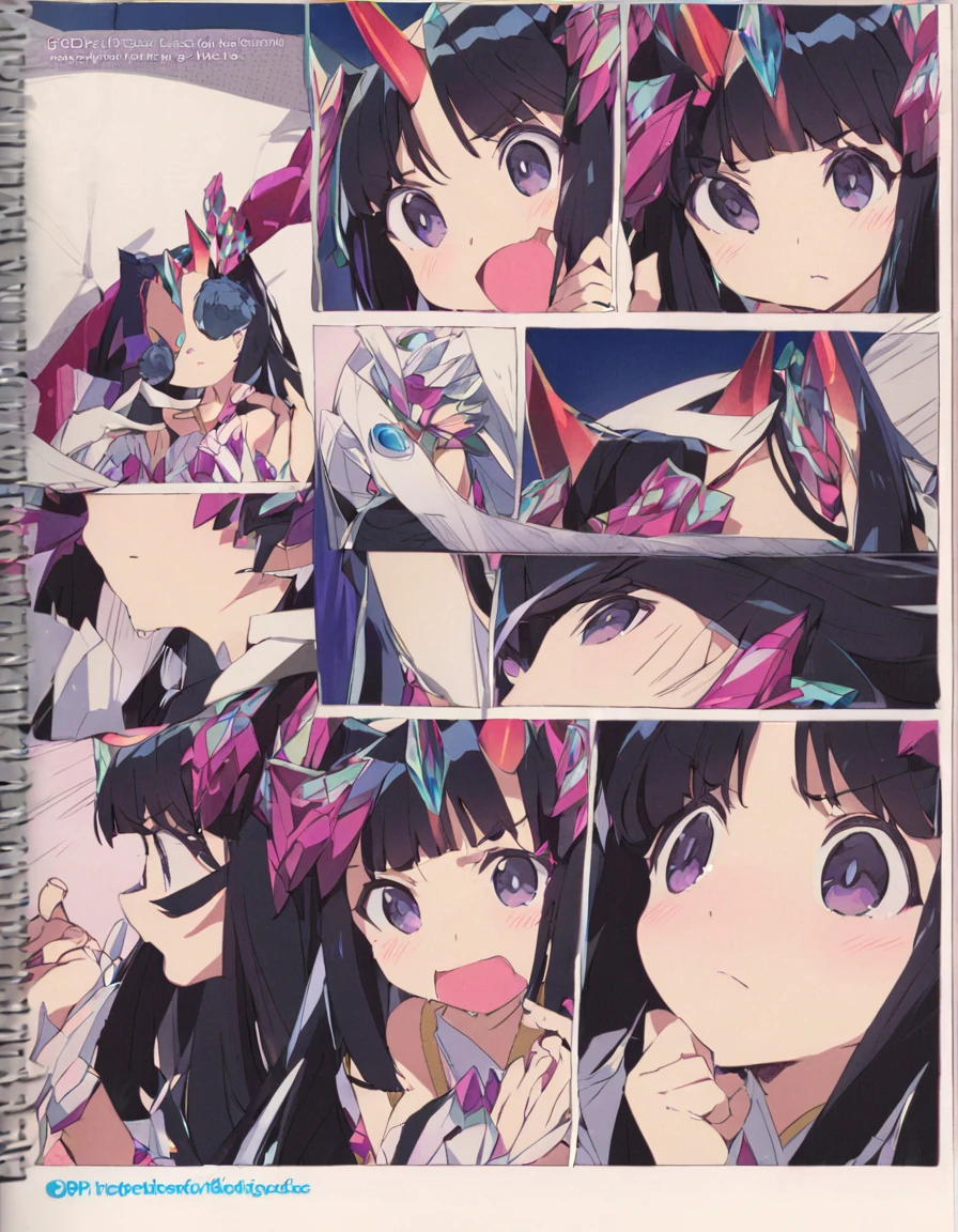 Place your hand on your cheek Perfect Fingers Insanely embarrassing Crystal Horn Shining Crystal Black Hair