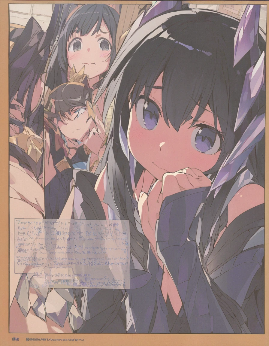 Place your hand on your cheek Perfect Fingers Insanely embarrassing Crystal Horn Shining Crystal Black Hair