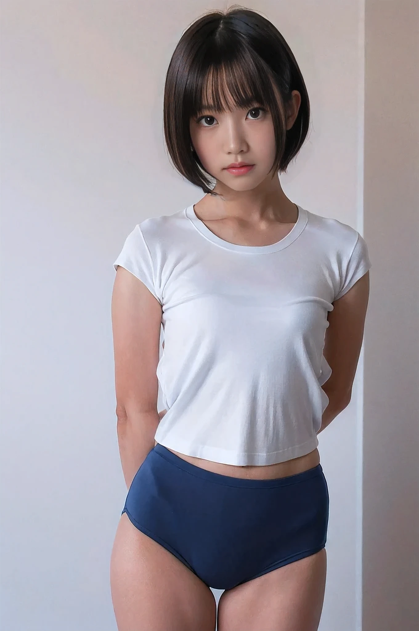 very short hair, 18 years old, girl