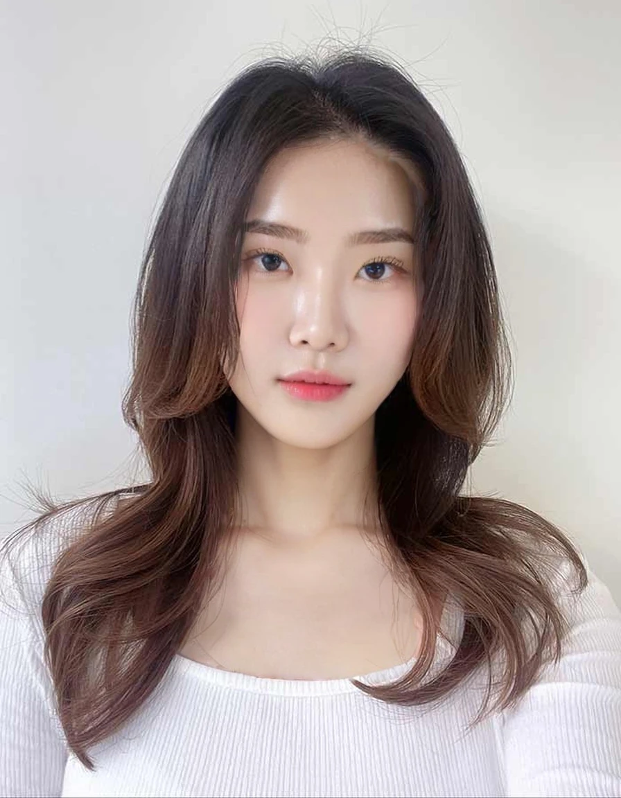 Best Quality, 8k, Masterpiece, (Portrait: 1.3), (photo realistic:1.4), (hyper realistic:1.4), Sharp Focus, looking at viewer, (smoother lighting:1.1), (increase cinematic lighting quality:0.9), realistic lighting, backlighting, light on face, ray trace, (brightening light:1.2), (Increase quality:1.4), sharp detail, (best quality real texture skin:1.4), finely detailed eyes, black_eyes, finely detailed face, 25 year old Korean woman