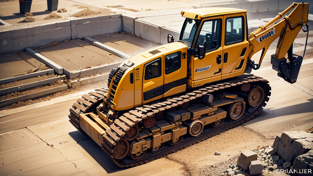 An excavator with top quality on the construction site, Rich details, Perfect image quality,