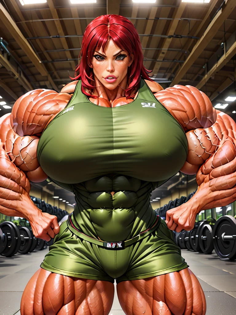 Muscle army woman