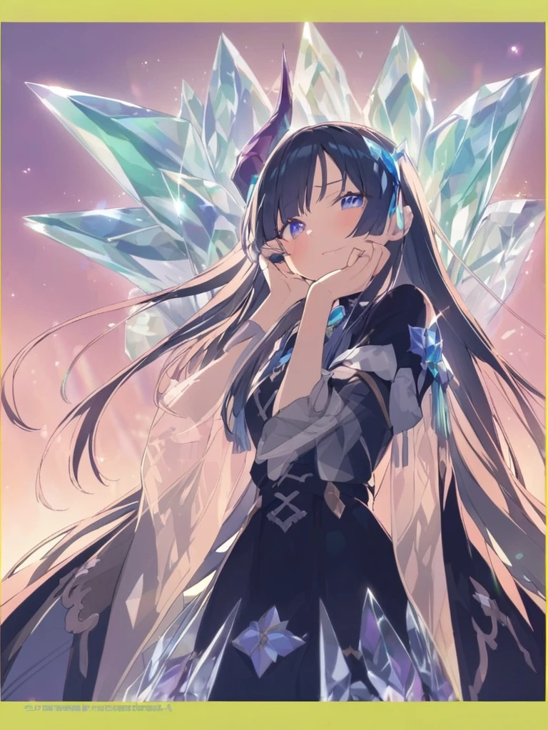 Place your hand on your cheek Perfect Fingers Insanely embarrassing Crystal Horn Shining Crystal
