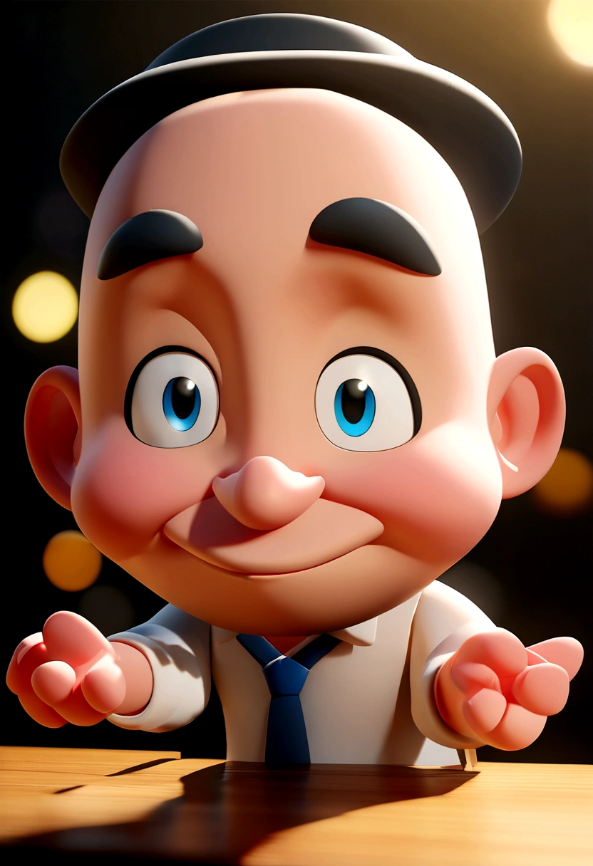 Male cartoon character in white shirt,Black cap, Anime characters, Stylized characters, Animation-style rendering, 3D stylized, Arnold Maya Rendering, 3D rendering style, toon render keyshot, 3D Characters, 3D Characters, 3D rendering style, 3D Charactersレンダリング, Cartoon characters, Close-up Character, Character pose, (Pixar Style) (Master Parts:1.2) (Bokeh) (Highest quality) (Fine skin) (Fine texture) (8K) (clay) (Cinema Lighting) (Sharp focus