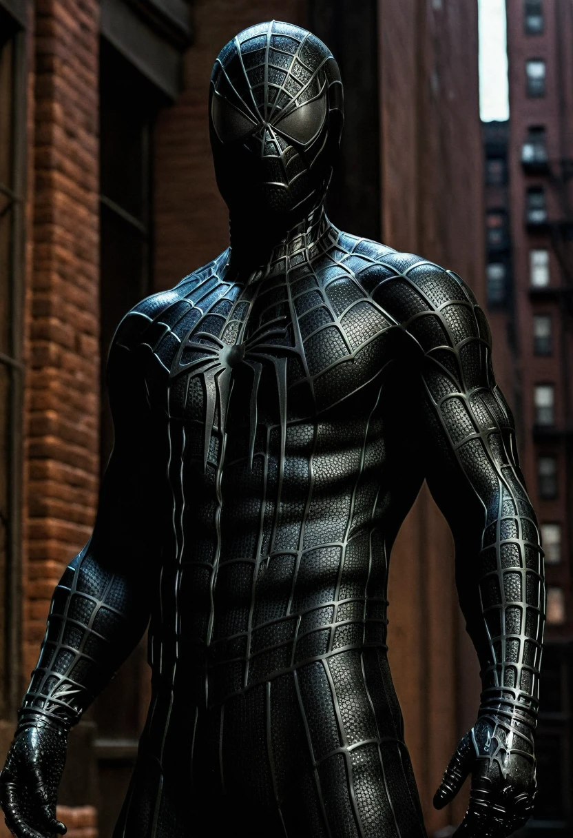 score_9, score_8_up, score_7_up, best quality, realistic, masterpiece, beautiful detail, hyperrealistic, ((1girl, woman body, large breast, defined muscle)), amazing detailed full body portrait of a beautiful ulzzang girl, wearing a realistic and highly detailed black raimi spider-man suit, professional model wears ultra - detailed black raimi spider - man suit, ultra - detailed and grained black raimi spiderman suit, suit covered entire body and hand, black spiderman gloves, wet, (standing), (full body), (dirty skin), close up, octane render, highly detailed, volumetric, dramatic lighting, (highest quality:1.1), (HDR:1.3), (top quality, best quality), realistic, high definition,