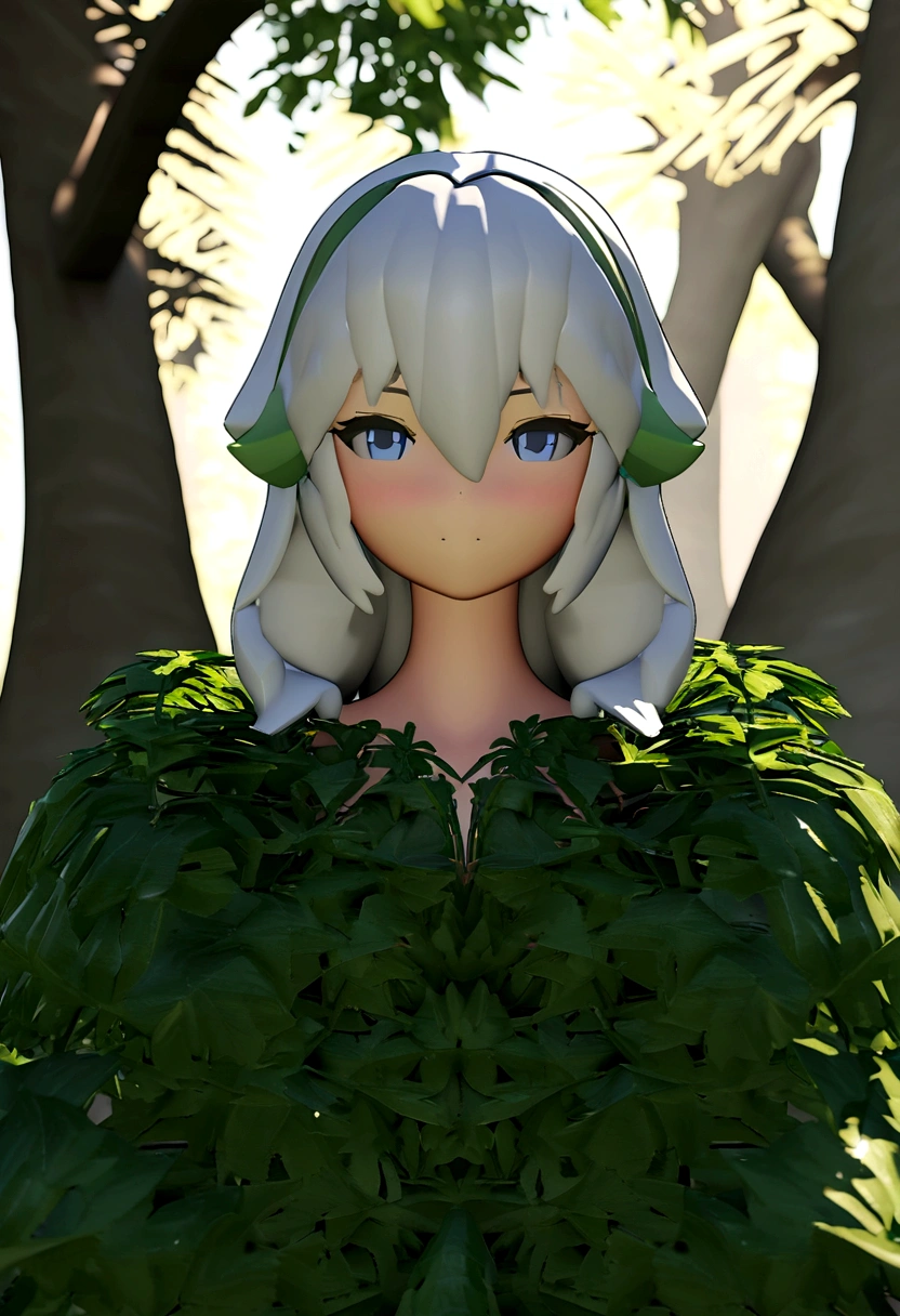 une jeune femme debout dans un forêt cheveux courts, porter un costume spatial ....3D, dessin animé, visage détaillé, asymétrique 16k