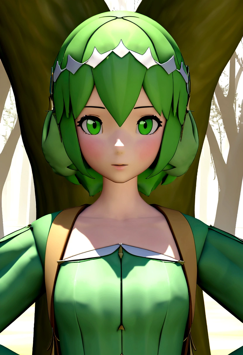 une jeune femme à la chasse dans un forêt , porter un costume de la chasse....3D, dessin animé, visage détaillé, asymétrique 16k