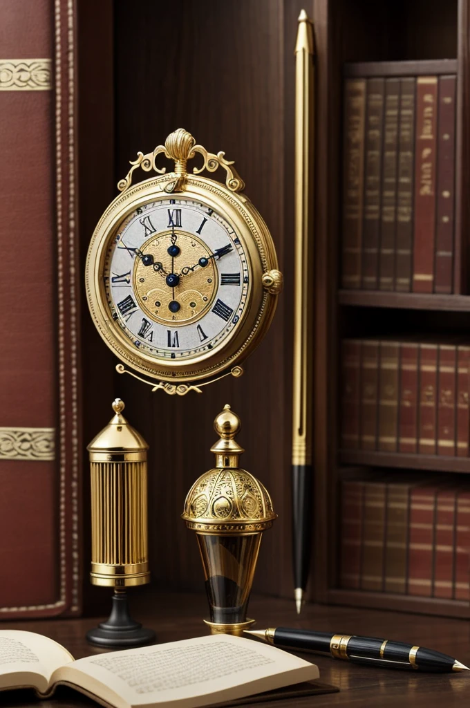 Create a pen that looks like it stops time. Make a Roman clock on the head of the pen so that when you press it, time stops