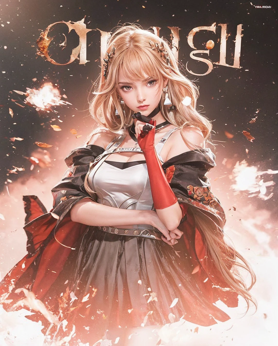 extremely detailed poster image of four characters