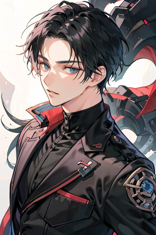 Anime man with black hair and black eyes staring at the camera, Anime handsome man, Handsome anime pose, young anime man, Anime portrait of a handsome man, handsome guy in demon killer art, male anime character, Anime boy, Male anime style, A handsome man，with short black hair, Smooth anime CG art, Tall anime guy with blue eyes, Kawasi

