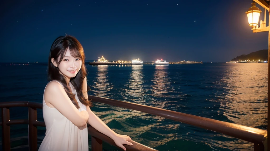 Beauty、smile、night、Ocean