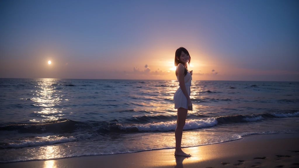 Beauty、smile、night、Ocean