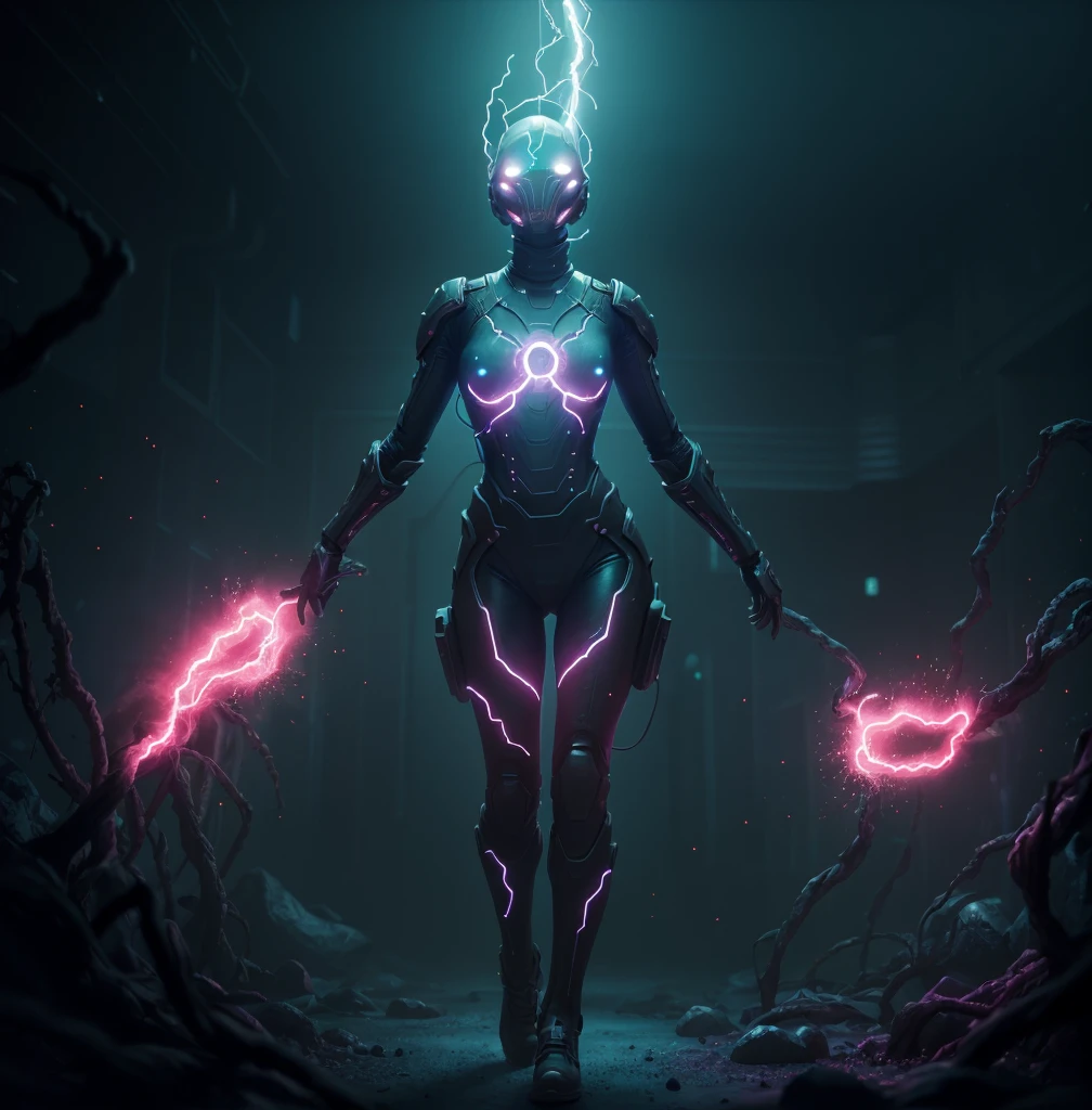 a dying voidwalker, detailed intelligent voidsuit, protectors of life across the galaxy, highly detailed, cinematic lighting, sci-fi, hyperrealistic, 8k, intricate details, dramatic pose, glowing energy effects, bioluminescent details, otherworldly anatomy, ethereal atmosphere, rich color palette, chiaroscuro lighting, seamless integration, photorealistic
