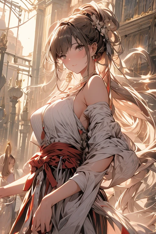 (from below:1.2),(from side:0.9), (Close-Up:0.6), highest quality、(real、photorealistic:1.4)、(RAW photo:1.2)(Curve,Model,glamor:1.5),Beautiful breasts,colour_aberration,beautiful detailed shadow,Beautiful eyes,Beautiful body,Beautiful skin,beautifull hands,(medium_breasts:1.5),1 girl in, (perky chest:1.2), (pointed chest:1.2), dark bronde hair,long hair,side ponytail,hair between eyes,bangs,Purplish brown eyes that dreamers desire, (Blonde hair) , small stature, Colossal tits, Lori, (masutepiece:1.2, Best Quality), (finely detailed beautiful eye: 1.2), (beautifull detailed face), (Best Illumination, extremely delicate and beautiful), ((Cinematic Light)), Dramatic light,Ultra Contrast、Braid a little around the ears, clavicle, red long dress、only has 5 fingers,Her pussy is visible through the see-through white thong、Wet pants、You can see inside your underwear、full of sweat、mocking look、diaper、nffsw,Arms crossed、grab the arm、Shoot from below、The angle is as seen from below.、Best Quality、Large breastuscular pussy:1.2、Pubic hair,high-level image quality、hightquality、8K,perfect hand、5 fingers、finger pin、Perfect Finger、see-through T back、Naked、noise cut、bullet hand、Her hair color should have been a brighter brown,The skirt part is also carefully expressed,brown short skirt、the skirt is floating in the wind:1.3、see-through purple panties、Pubic hair majority,(with sparkling eyes and a contagious smile),her thin pubic hair:1.2, looking at viewer
