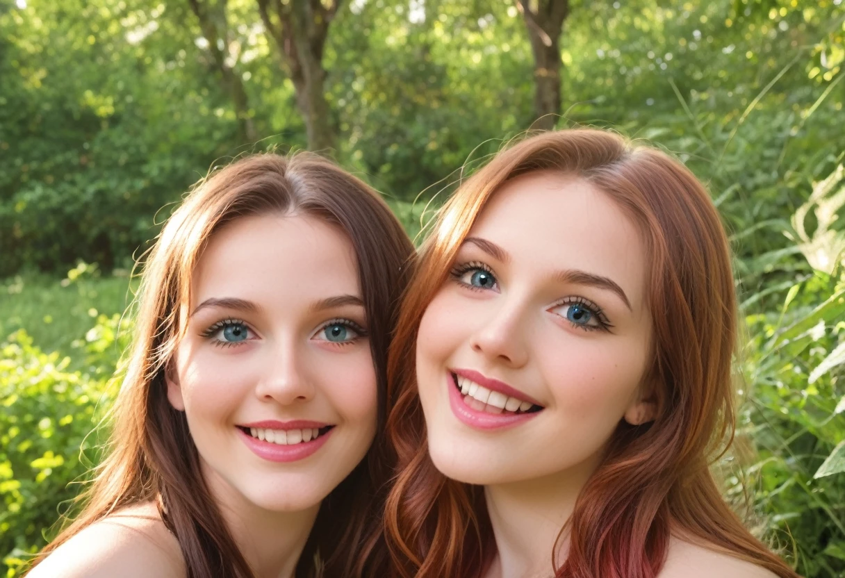 nsfw,multiple cute girls laughing happily in a park outdoors,1girl,2girls,beautiful detailed eyes,beautiful detailed lips,extremely detailed eyes and face,longeyelashes,smiling,happy,joyful,bright colorful,vibrant colors,warm lighting,detailed environment,lush greenery,beautiful scenery,photorealistic,hyperrealistic,8k,high resolution,intricate details