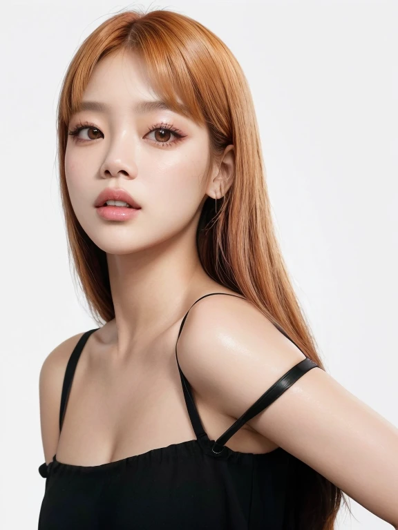 un primer plano de una mujer con el pelo largo y rojo que llevaba un vestido negro, Lalisa Manobal, sun yunjoo, parque roseanne de blackpink, jennie rosa negro, Lalisa Manoban de Blackpink, jossi de blackpink, portrait of jossi de blackpink, park de mi parte, heonhwa choe, de mi parte, kim taejin