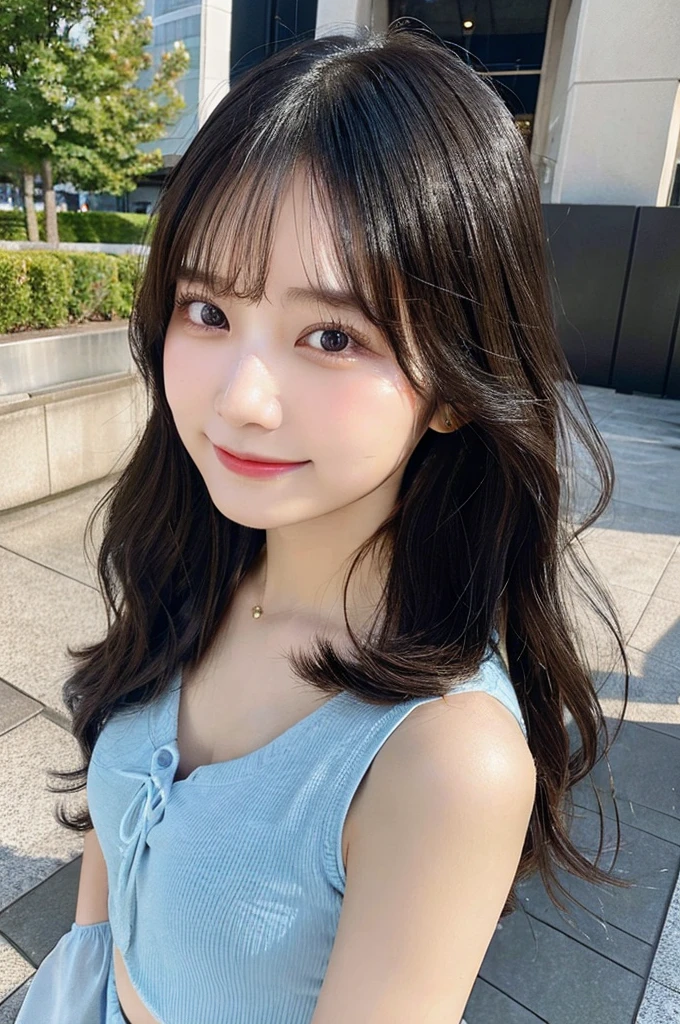 最high quality,Very detailed,finely,High resolution,8K壁紙,Perfect dynamic composition,Beautiful eyes,Young Japanese Woman,Age 25, Black Hair, thin, 4K, 8K, high quality, beauty, smile, Beautiful Eyes, Characterized by simplicity, High resolution,Female 2-person group,Japanese Idols,Random facial expressions,smile,whole body,Drawn angle of view,Smooth Hair,Selfie