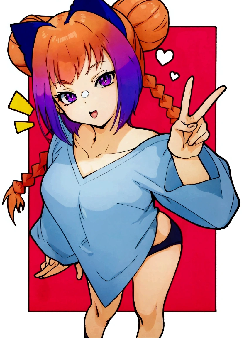 anime girl with purple hair and blue shirt pointing at something, anime catgirl, anime girl with cat ears, cute anime catgirl, ecchi anime style, anime moe artstyle, nekomimi, in anime style, anime style character, anime girl, in an anime style, in the art style of 8 0 s anime, an anime girl