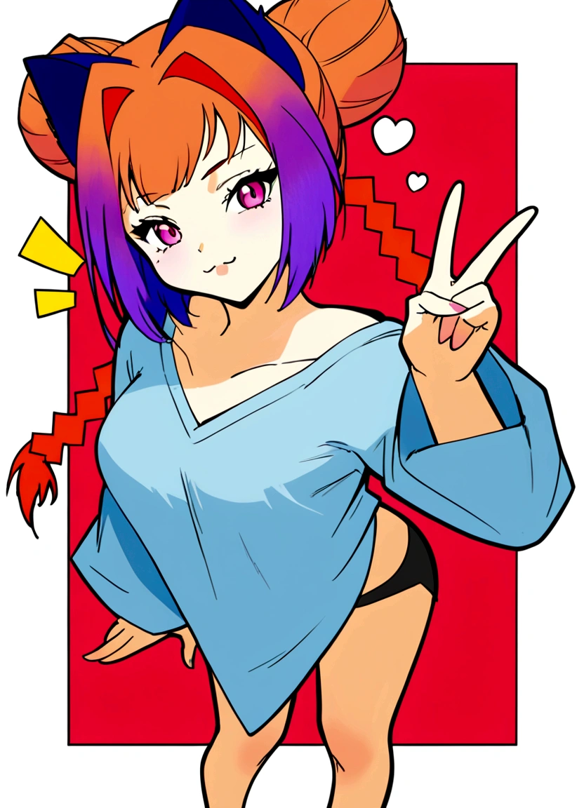 anime girl with purple hair and blue shirt pointing at something, anime catgirl, anime girl with cat ears, cute anime catgirl, ecchi anime style, anime moe artstyle, nekomimi, in anime style, anime style character, anime girl, in an anime style, in the art style of 8 0 s anime, an anime girl
