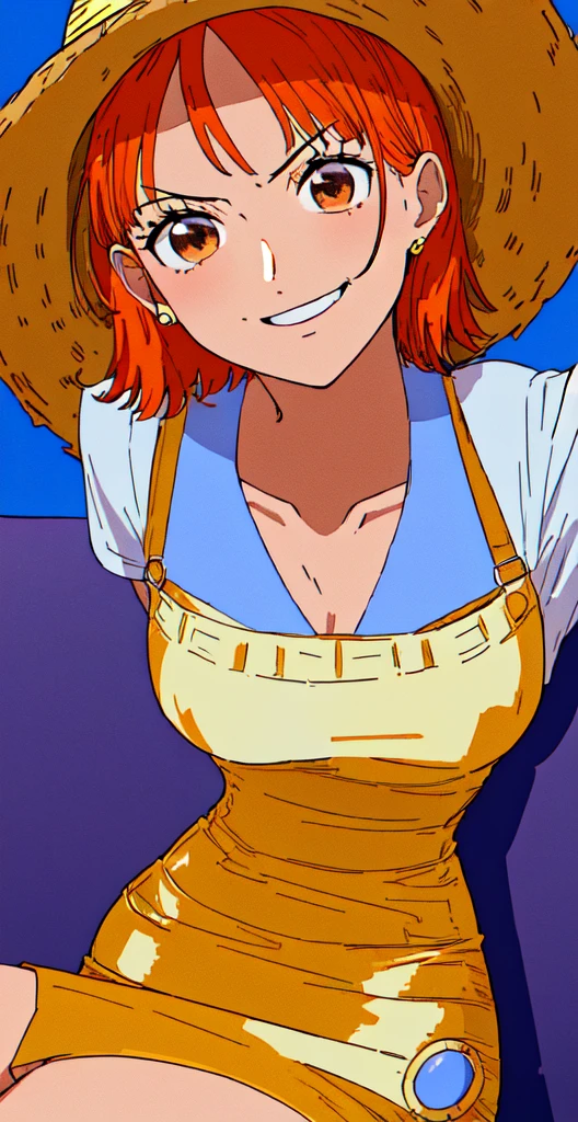 LeeK, curly orange hair, hair covering eyes
standing, upper body , solo, smile,
earrings, hands are pulling shirt off to reveal breasts, busty breasts nsfw, freckles on her breasts
(insanely detailed, beautiful detailed face, masterpiece, best quality)
