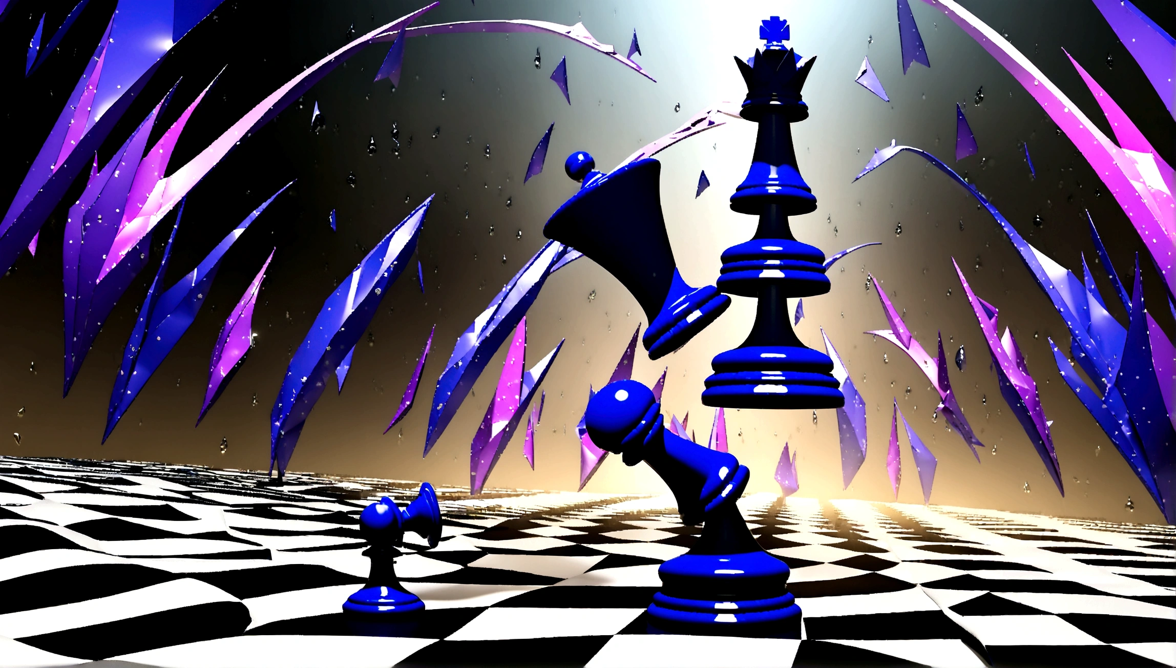 Go game,Chess pieces floating,3D rendering effect,The chessboard is flipped and suspended,The Mysterious Universe,The picture is full
